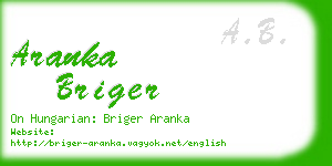 aranka briger business card